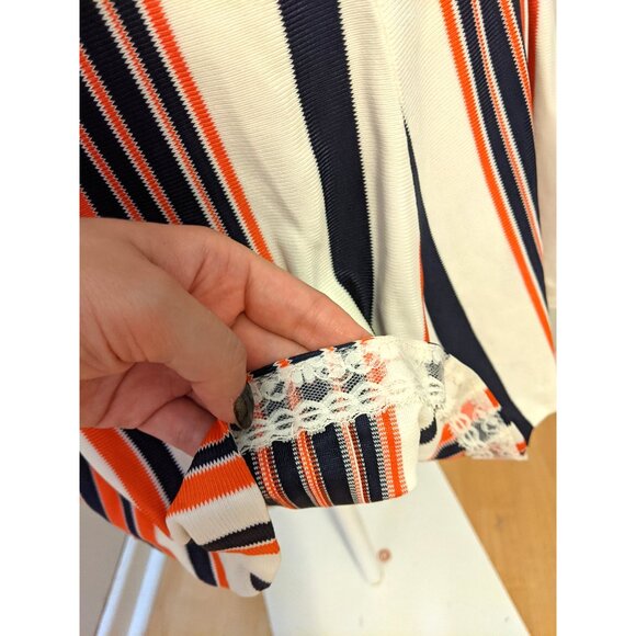 Vintage 70s Mini Skirt Retro A Line Skater Skirt Funky Striped Summer Disco XS - Picture 4 of 7